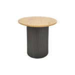 Βοηθητικό τραπέζι Dovel  mdf σε sonoma -μαύρο μέταλλο Φ50x50εκ