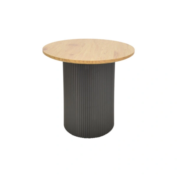 Βοηθητικό τραπέζι Dovel  mdf σε sonoma -μαύρο μέταλλο Φ50x50εκ