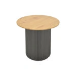Βοηθητικό τραπέζι Dovel  mdf σε sonoma -μαύρο μέταλλο Φ50x50εκ