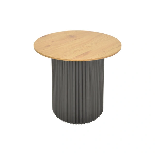 Βοηθητικό τραπέζι Dovel  mdf σε sonoma -μαύρο μέταλλο Φ50x50εκ