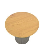 Βοηθητικό τραπέζι Dovel  mdf σε sonoma -μαύρο μέταλλο Φ50x50εκ