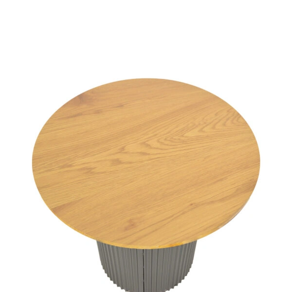 Βοηθητικό τραπέζι Dovel  mdf σε sonoma -μαύρο μέταλλο Φ50x50εκ