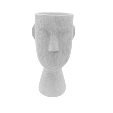 POLYFACE ΒΑΖΟ 20.5x6.8x19 POLYRESIN ΑΣΠΡΟ