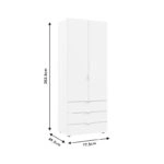 Ντουλάπα ρούχων Lila  δίφυλλη sonoma 77.5x49.5x203.5εκ