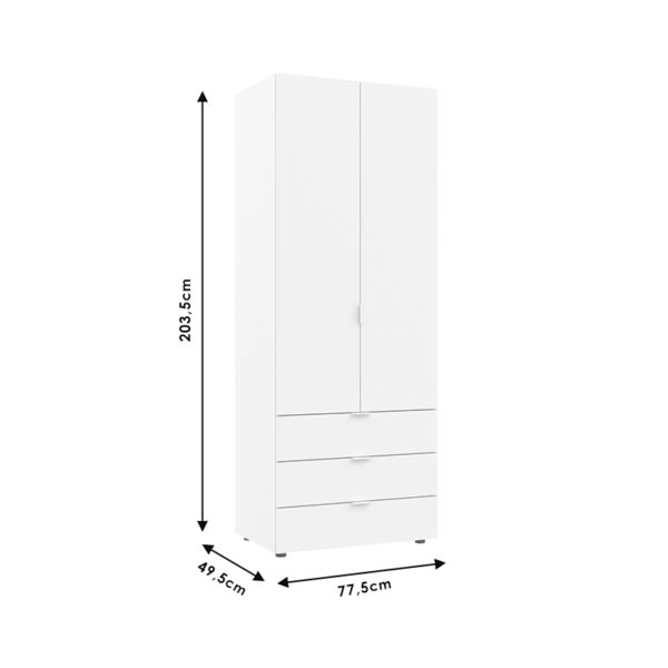 Ντουλάπα ρούχων Lila  δίφυλλη sonoma 77.5x49.5x203.5εκ