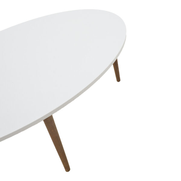 Τραπέζι σαλονιού Barton  λευκό-καφέ 90x45x40εκ