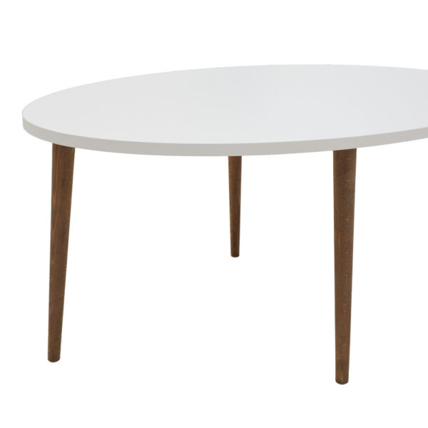 Τραπέζι σαλονιού Barton  λευκό-καφέ 90x45x40εκ