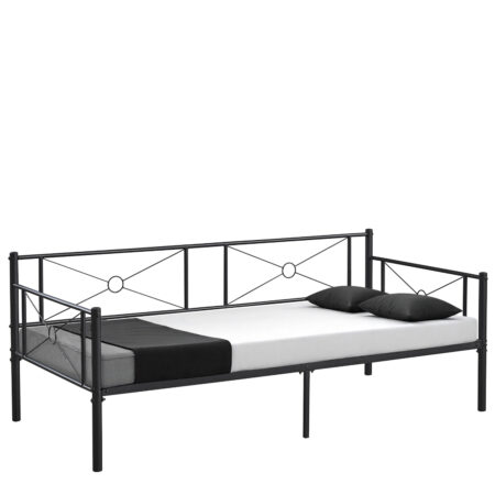 Καναπές Κρεβάτι ArteLibre CIMARRON Μαύρο Μέταλλο Για Στρώμα 90x190cm