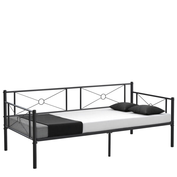 Καναπές Κρεβάτι ArteLibre CIMARRON Μαύρο Μέταλλο Για Στρώμα 90x190cm