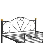Κρεβάτι Υπέρδιπλο ArteLibre MOONRISE Μαύρο Μέταλλο Για Στρώμα 160x200cm