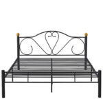 Κρεβάτι Υπέρδιπλο ArteLibre MOONRISE Μαύρο Μέταλλο Για Στρώμα 160x200cm