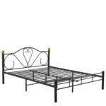 Κρεβάτι Υπέρδιπλο ArteLibre MOONRISE Μαύρο Μέταλλο Για Στρώμα 160x200cm