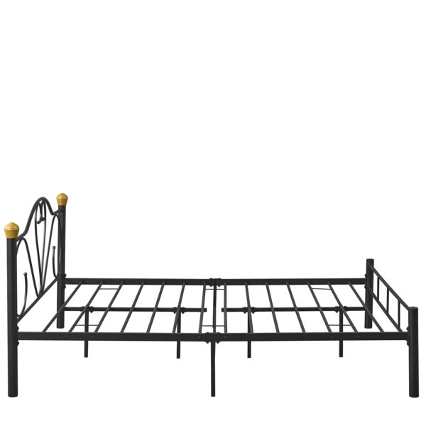 Κρεβάτι Υπέρδιπλο ArteLibre MOONRISE Μαύρο Μέταλλο Για Στρώμα 160x200cm