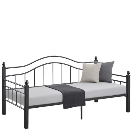 Καναπές Κρεβάτι ArteLibre PECOS Μαύρο Μέταλλο Για Στρώμα 90x190cm