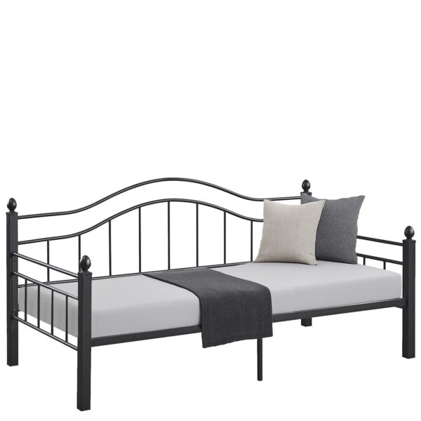 Καναπές Κρεβάτι ArteLibre PECOS Μαύρο Μέταλλο Για Στρώμα 90x190cm