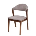 Καρέκλα Τραπεζαρίας ArteLibre ISMENE Γκρι/Καρυδί Ξύλο/Ύφασμα 52.5x56x83cm