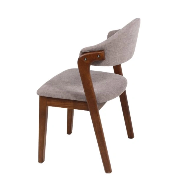 Καρέκλα Τραπεζαρίας ArteLibre ISMENE Γκρι/Καρυδί Ξύλο/Ύφασμα 52.5x56x83cm