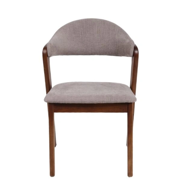 Καρέκλα Τραπεζαρίας ArteLibre ISMENE Γκρι/Καρυδί Ξύλο/Ύφασμα 52.5x56x83cm