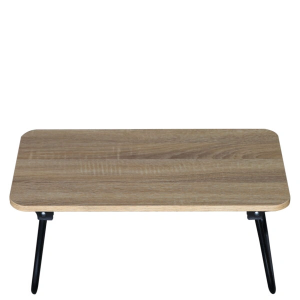 Βοηθητικό Τραπεζάκι ArteLibre BALLARD Πτυσσόμενο Δρυς/Μαύρο Μοριοσανίδα/Μέταλλο 53x30x22cm