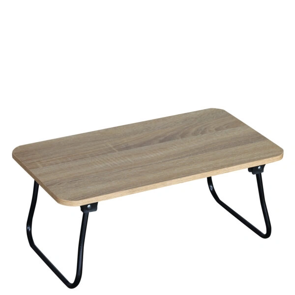 Βοηθητικό Τραπεζάκι ArteLibre BALLARD Πτυσσόμενο Δρυς/Μαύρο Μοριοσανίδα/Μέταλλο 53x30x22cm