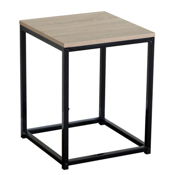 Βοηθητικό Τραπεζάκι ArteLibre QUENLEY Δρυς/Μαύρο Μοριοσανίδα/Μέταλλο 40x40x50.1cm