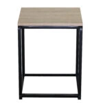Βοηθητικό Τραπεζάκι ArteLibre QUENLEY Δρυς/Μαύρο Μοριοσανίδα/Μέταλλο 40x40x50.1cm