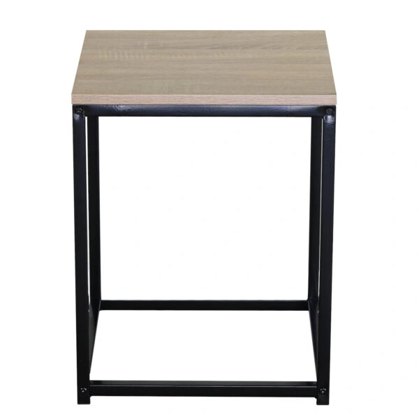 Βοηθητικό Τραπεζάκι ArteLibre QUENLEY Δρυς/Μαύρο Μοριοσανίδα/Μέταλλο 40x40x50.1cm
