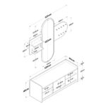 Έπιπλο εισόδου με καθρέπτη Arthur-Baunty λευκό-καρυδί 125x40x122εκ