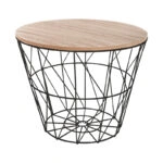 Βοηθητικό τραπέζι σαλονιού Jacot oak-μαύρο Φ38x30,5εκ