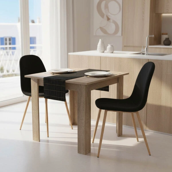 Τραπεζαρία Manka I-Bella  σετ 3τεμ σε sonoma απόχρωση 80x80x77εκ