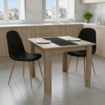 Τραπεζαρία Manka I-Bella  σετ 3τεμ σε sonoma truffle απόχρωση 80x80x77εκ