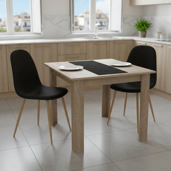 Τραπεζαρία Manka I-Bella  σετ 3τεμ σε sonoma truffle απόχρωση 80x80x77εκ