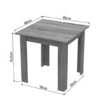 Τραπεζαρία Manka I-Bella  σετ 3τεμ σε sonoma truffle απόχρωση 80x80x77εκ