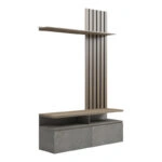 Σύνθετο σαλονιού Perlento σε μπεζ μαρμάρου με sonoma απόχρωση 140x41x219.5εκ