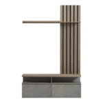 Σύνθετο σαλονιού Perlento σε μπεζ μαρμάρου με sonoma απόχρωση 140x41x219.5εκ