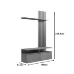 Σύνθετο σαλονιού Perlento σε μπεζ μαρμάρου με sonoma απόχρωση 140x41x219.5εκ