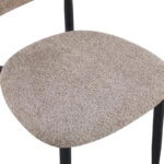 Καρέκλα Folegio  μπουκλέ σε γκρι απόχρωση με μαύρα πόδια 50x57x79.5εκ