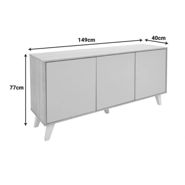 Μπουφές Billie  sonoma-γκρι 149x40x77εκ