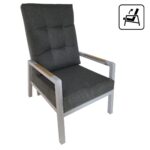 Artekko Alu Ανακλινόμενη Πολυθρόνα με Γκρι Σκελετό Αλουμινίου και Γκρι Μαξιλάρια (60x87x103)cm