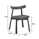 Καρέκλα Clareta  rubberwood-σχοινί σε μαύρη απόχρωση 53x55x79εκ