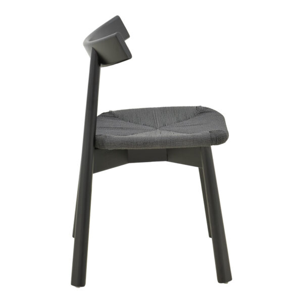 Καρέκλα Clareta  rubberwood-σχοινί σε μαύρη απόχρωση 53x55x79εκ