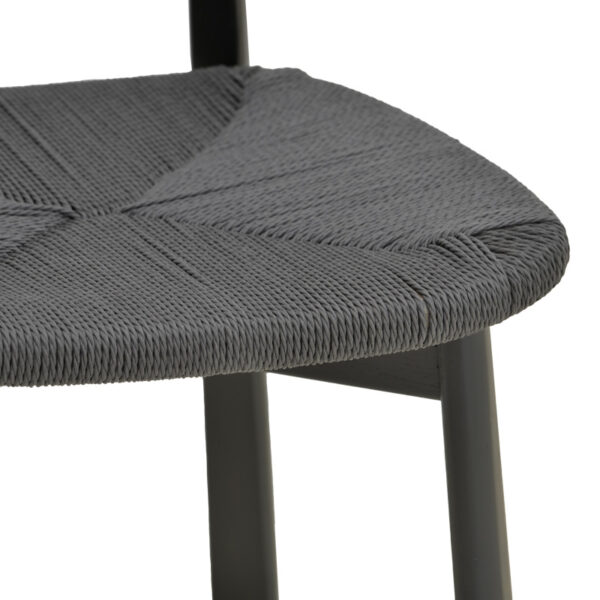 Καρέκλα Clareta  rubberwood-σχοινί σε μαύρη απόχρωση 53x55x79εκ