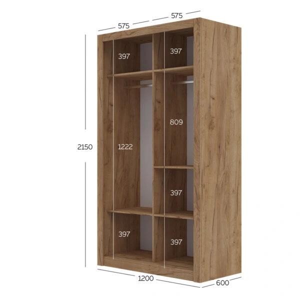 Ντουλάπα Linea Χρυσό Δρυς 120x60x215cm