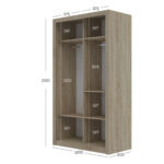 Ντουλάπα Linea Σονόμα με καθρέφτη 120x60x215cm