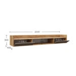 Σύνθεση τηλεόρασης Callisto Χρυσό Δρυς-Γκρεζ 200x40x180cm