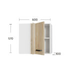 Anita Πάνω Γωνιακό Ντουλάπι Σονόμα 60x30x57cm