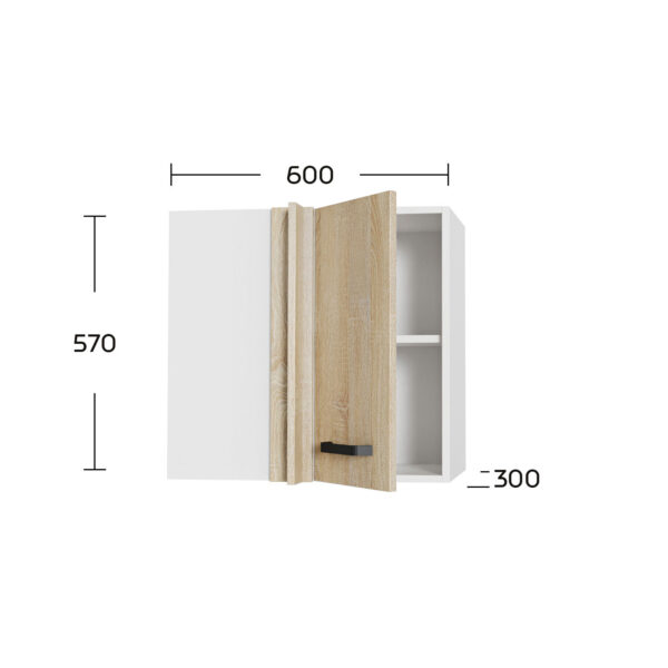 Anita Πάνω Γωνιακό Ντουλάπι Σονόμα 60x30x57cm