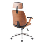 Καρέκλα γραφείου διευθυντή Fetseno  μαύρο pu-βάση χρωμίου 53x56x113.5-123.5εκ