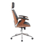 Καρέκλα γραφείου διευθυντή Fetseno  μαύρο pu-βάση χρωμίου 53x56x113.5-123.5εκ