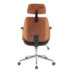 Καρέκλα γραφείου διευθυντή Fetseno  μαύρο pu-βάση χρωμίου 53x56x113.5-123.5εκ